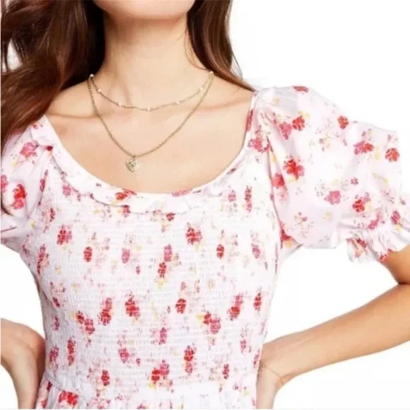 LoveShackFancy X Target Cosette Floral Midi Dress Smocked Cottagecore Lace Pink - Picture 7 of 14